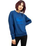 Navy Crocodile Logo Dames Sweatshirt Lacoste , Blue , Dames