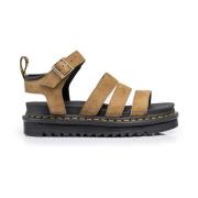 Blaire Groene Leren Sandalen Dr. Martens , Green , Dames