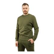 Heren Sweatshirt Groen Ronde Hals Katoen Hugo Boss , Green , Heren