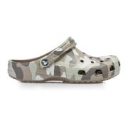 Gedrukte Camo Klomp Sandalen Crocs , Gray , Heren