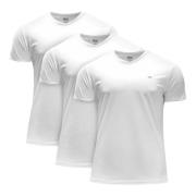 Heren T-shirts 3-pack Wit V-hals Diesel , White , Heren