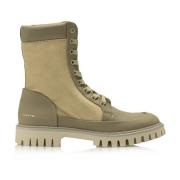 Beige Leren High-Top Sneakers Tommy Hilfiger , Beige , Dames