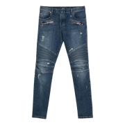 Regular Fit Denim Jeans Balmain , Blue , Heren