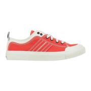 Rood/Witte Lage Veterschoenen Diesel , Red , Heren