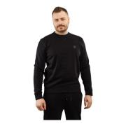 Heren Sweatshirt Ronde Hals Zwart Katoen Hugo Boss , Black , Heren