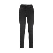 Contraststiksels Denim Jeans Msgm , Black , Dames