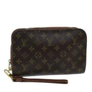 Pre-owned Canvas clutches Louis Vuitton Vintage , Brown , Dames