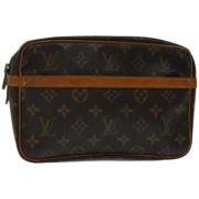 Pre-owned Canvas clutches Louis Vuitton Vintage , Brown , Dames