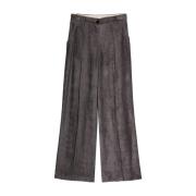 Paarse Corduroy Straight Leg Broek Alysi , Purple , Dames