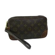 Pre-owned Canvas clutches Louis Vuitton Vintage , Brown , Dames