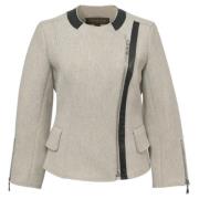 Pre-owned Wool outerwear Louis Vuitton Vintage , Gray , Dames