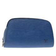 Pre-owned Leather pouches Louis Vuitton Vintage , Blue , Dames