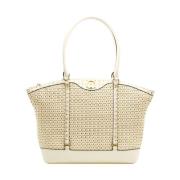 Natuurlijke Stro Shopper Tas Pollini , Beige , Dames