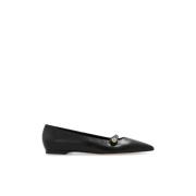 Leren balletflats Casadei , Black , Dames