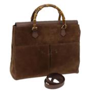 Pre-owned Suede handbags Gucci Vintage , Brown , Dames