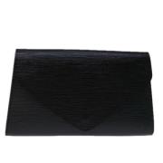 Pre-owned Leather clutches Louis Vuitton Vintage , Black , Dames