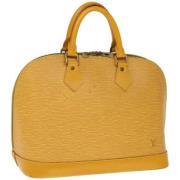 Pre-owned Leather handbags Louis Vuitton Vintage , Yellow , Dames