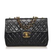 Pre-owned Leather chanel-bags Chanel Vintage , Black , Dames