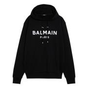 Hoodie Balmain , Black , Heren