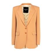 Elegante Lange Beige Blazer Jas Patrizia Pepe , Beige , Dames