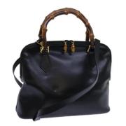 Pre-owned Leather handbags Gucci Vintage , Black , Dames