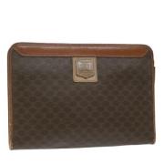 Pre-owned Leather clutches Celine Vintage , Brown , Dames