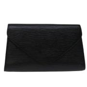 Pre-owned Leather clutches Louis Vuitton Vintage , Black , Dames