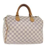 Pre-owned Canvas handbags Louis Vuitton Vintage , White , Dames