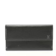 Pre-owned Leather wallets Louis Vuitton Vintage , Black , Dames