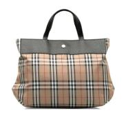 Pre-owned Leather handbags Burberry Vintage , Brown , Dames