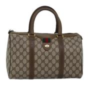 Pre-owned Leather travel-bags Gucci Vintage , Beige , Dames