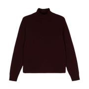 Bordeaux Wol-Kasjmier Trui Rolhals Alysi , Red , Dames