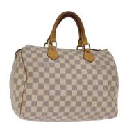 Pre-owned Canvas handbags Louis Vuitton Vintage , White , Dames