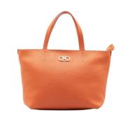 Pre-owned Leather handbags Salvatore Ferragamo Pre-owned , Orange , Da...