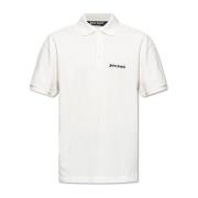 Polo met geborduurd logo Palm Angels , White , Heren