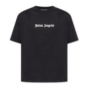 T-shirt met logo Palm Angels , Black , Heren