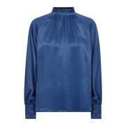 Elegante Gedrapeerde Blouse Set Sail MOS Mosh , Blue , Dames