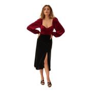 Velvet Bodysuit Burgundy Undress Code , Red , Dames