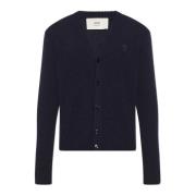 Cashmere Cardigan Ami Paris , Blue , Heren