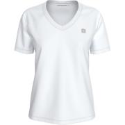 Witte T-shirts en Polos Klassieke Pasvorm Calvin Klein , White , Dames