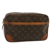 Pre-owned Canvas clutches Louis Vuitton Vintage , Brown , Dames