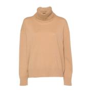 Beige Wolmix Paillet Sweater Fabiana Filippi , Brown , Dames