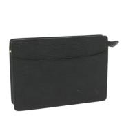 Pre-owned Leather clutches Louis Vuitton Vintage , Black , Dames