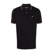 Logo-print Polo Shirt Zwart Emporio Armani , Black , Heren