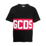 Zwart Logo Regular Tee Gcds , Black , Heren