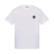 Casual Katoenen T-shirt Stone Island , White , Heren