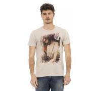 Beige T-shirt van katoenmix voor mannen Trussardi , Beige , Heren