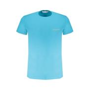 Blauw Katoen Logo Print T-shirt Trussardi , Blue , Heren