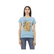 Stijlvol lichtblauw T-shirt met korte mouwen Trussardi , Blue , Dames