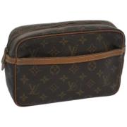 Pre-owned Canvas clutches Louis Vuitton Vintage , Brown , Dames